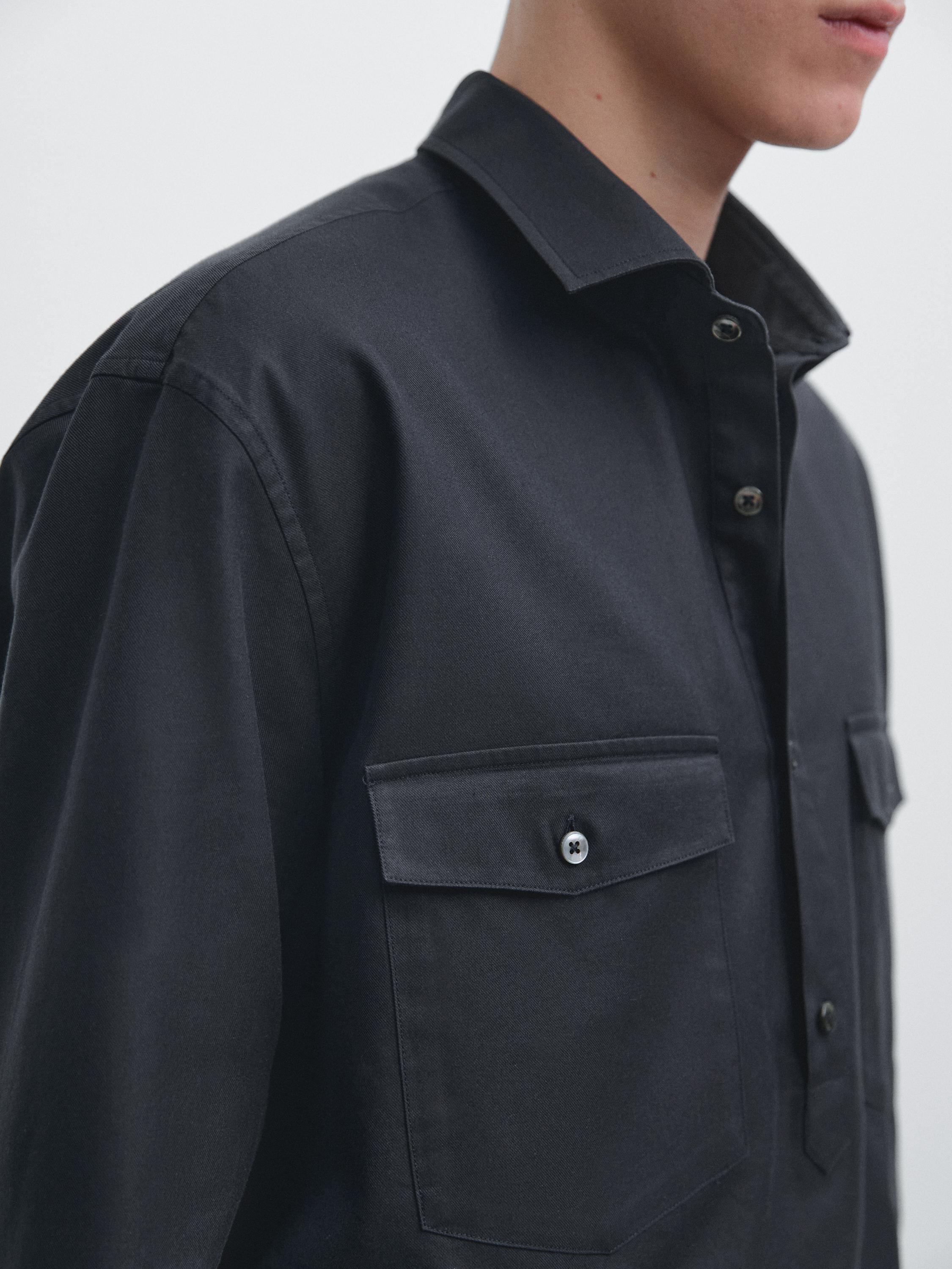 Cotton shirt with pockets